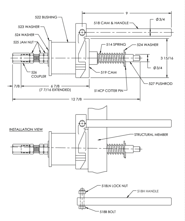 Mechanical Slack Adjuster Assembly Model 500, Part 10000147