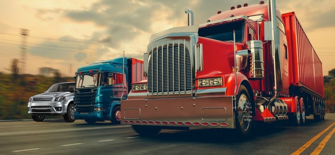 camions sur l'autoroute